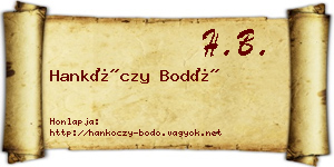 Hankóczy Bodó névjegykártya